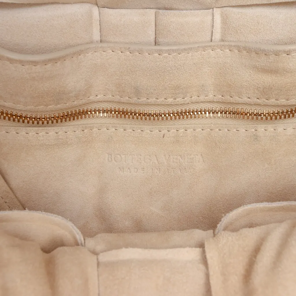 Bottega Veneta Suede Intrecciato Padded Cassette Crossbody Beige Leather Very good - Box View