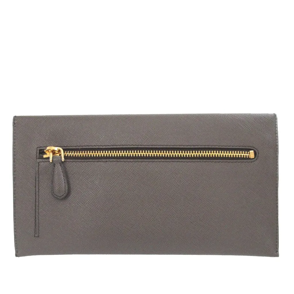 Prada Saffiano Envelope Clutch Grey Leather Very good - Back View