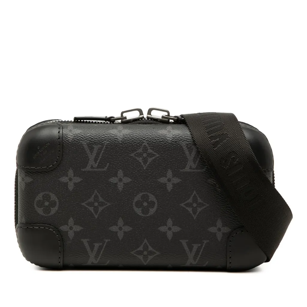 Louis Vuitton Monogram Eclipse Horizon Clutch Black Very good - Front View