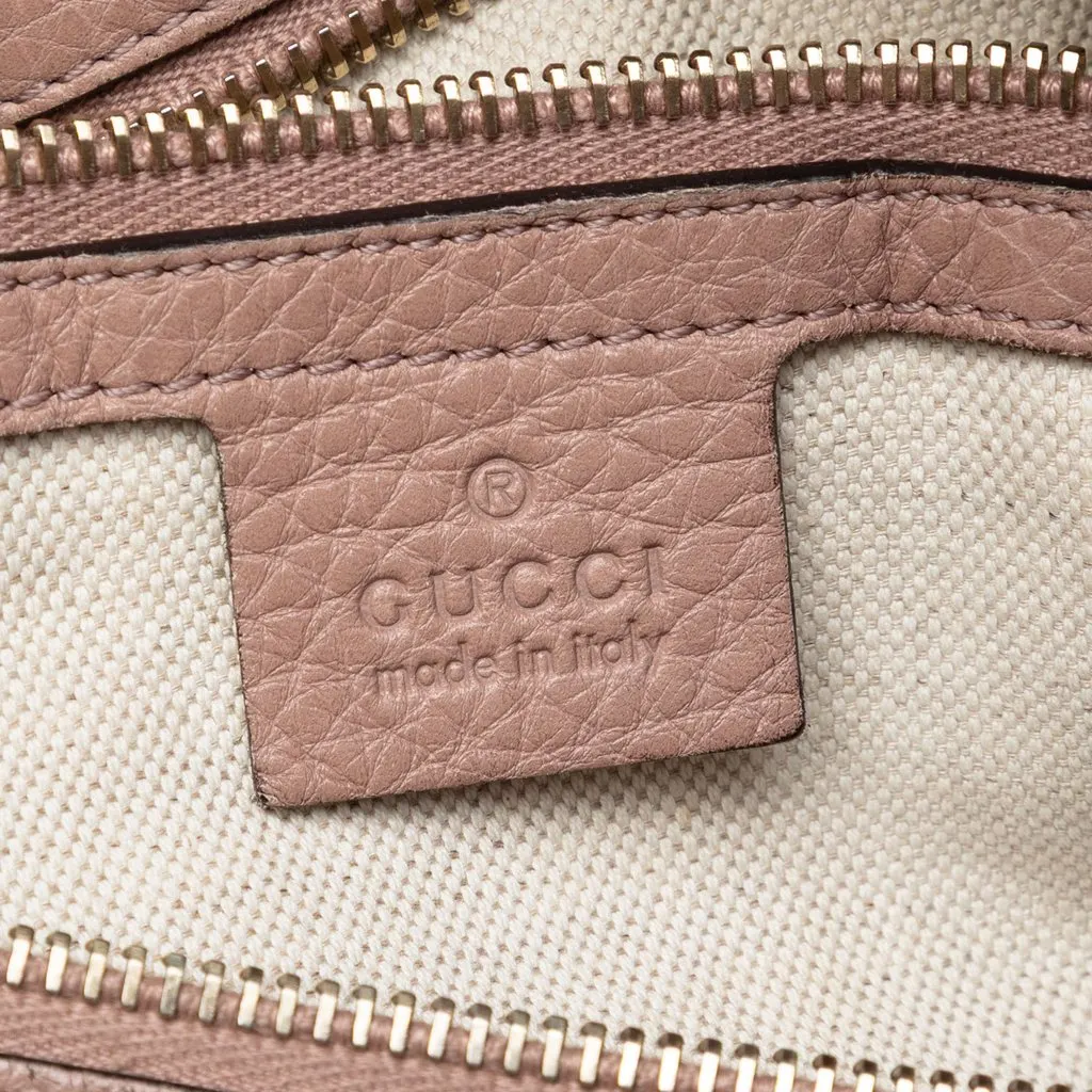 Gucci Medium Calfskin Bamboo Shopper Boston Bag Brown Leather Very good - Box View
