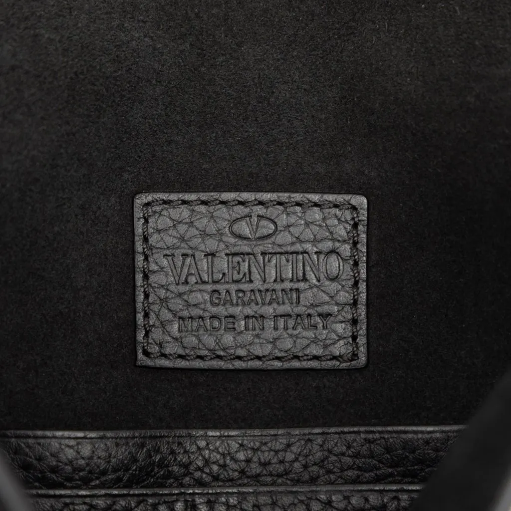 Valentino Grained Calfskin Rockstud Envelope Clutch Black Leather Good - Box View