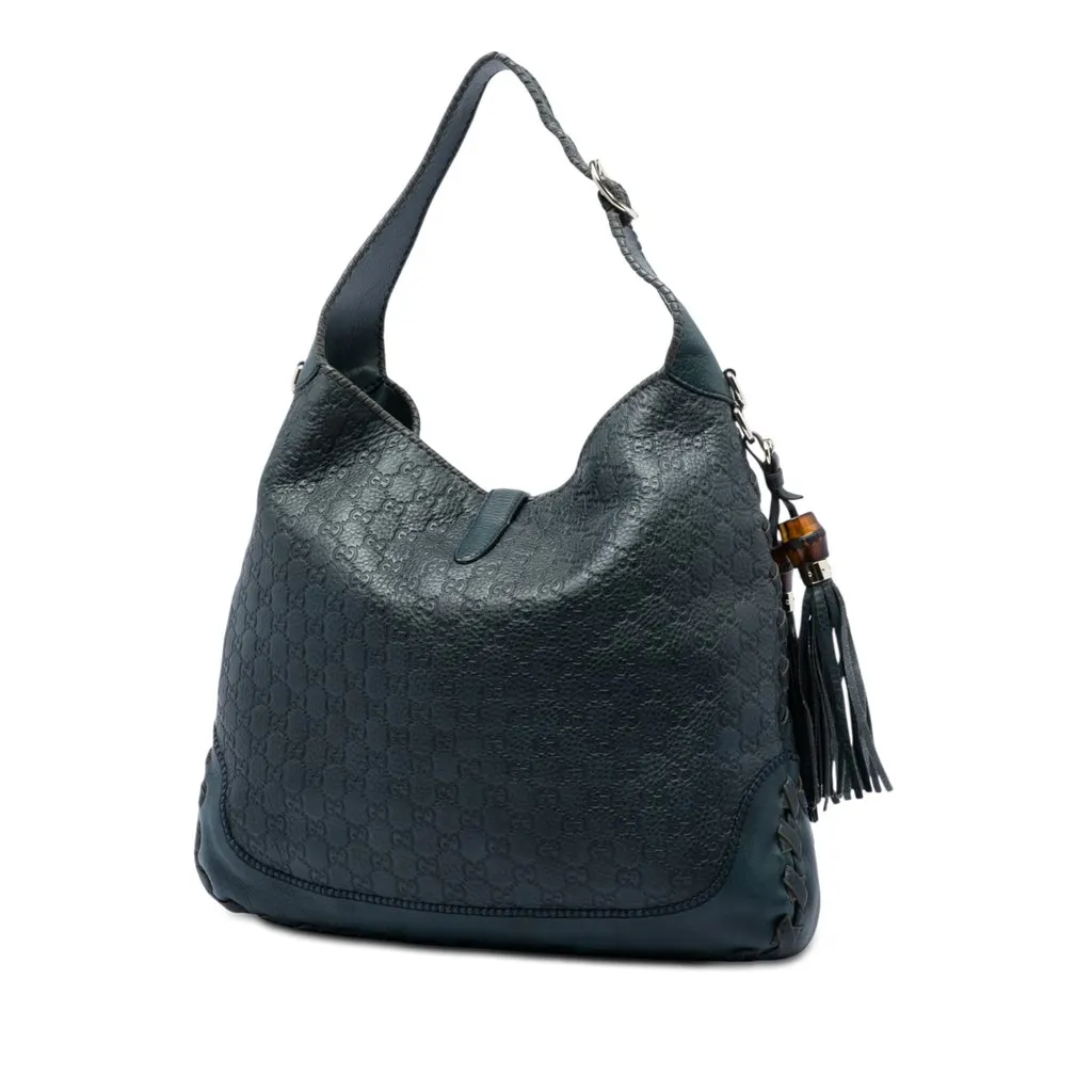 Gucci Large Guccissima New Jackie Satchel Blue Leather Very good - Back View
