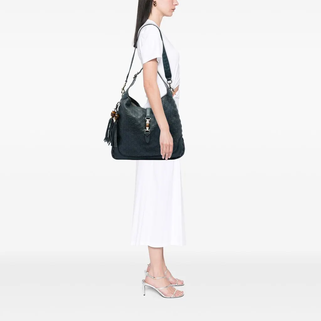 Gucci Large Guccissima New Jackie Satchel Blue Leather Very good - Box View
