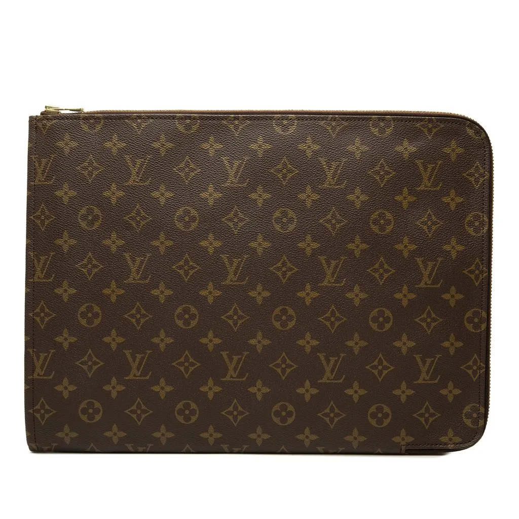 Louis Vuitton Monogram Poche Documents Portfolio Brown Canvas Very good - Front View