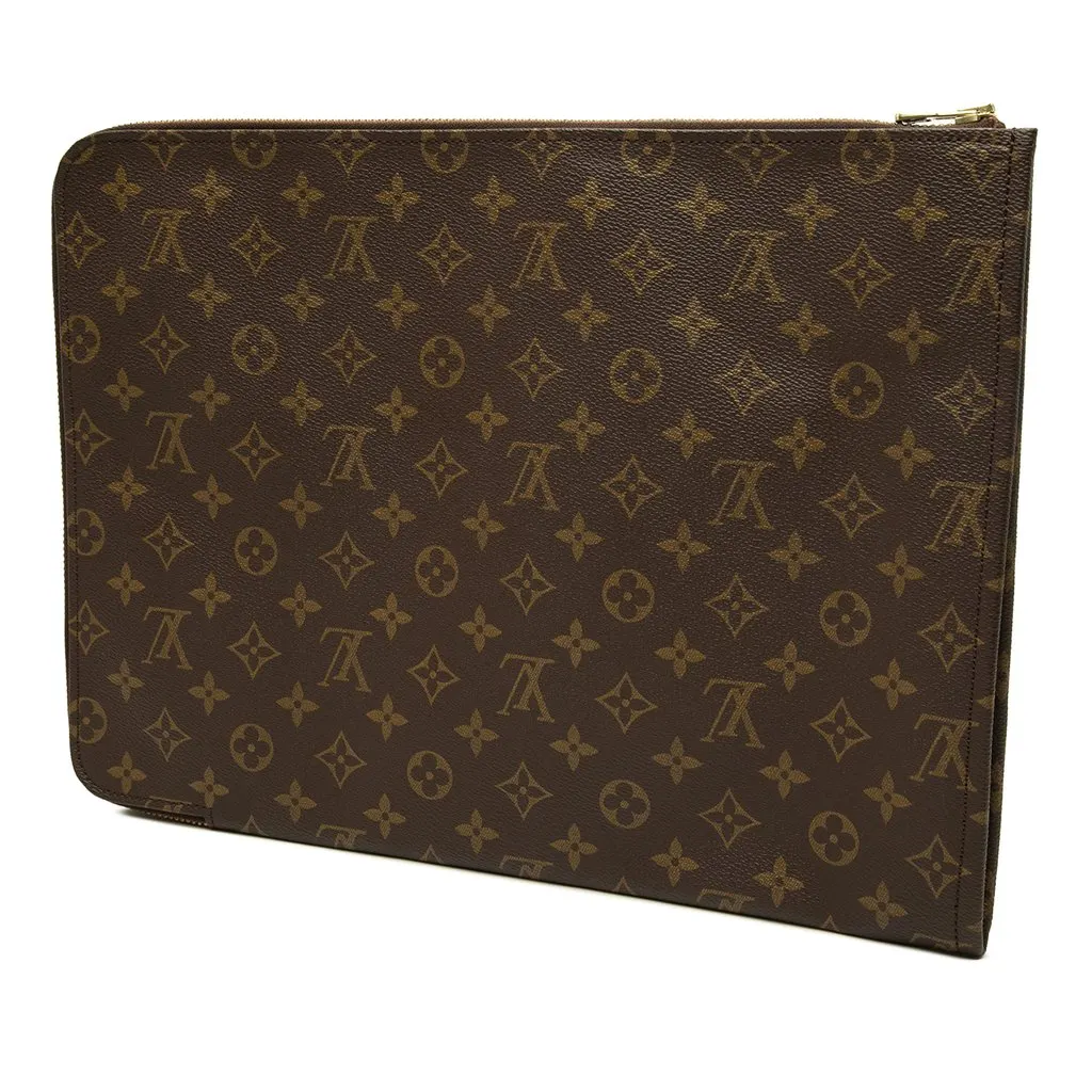 Louis Vuitton Monogram Poche Documents Portfolio Brown Canvas Very good - Back View