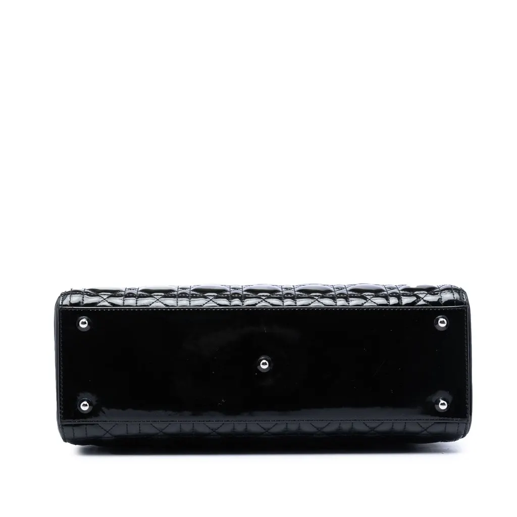 Dior Large Patent Cannage Lady Dior Black Leather Very good - Inside View