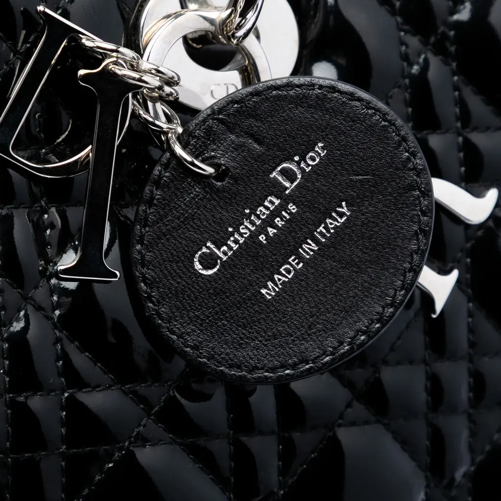 Dior Large Patent Cannage Lady Dior Black Leather Very good - Box View