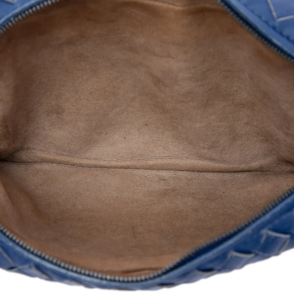 Bottega Veneta Mini Nappa Intrecciato Expandable Chain Flap Crossbody Blue Leather Very good - Model View
