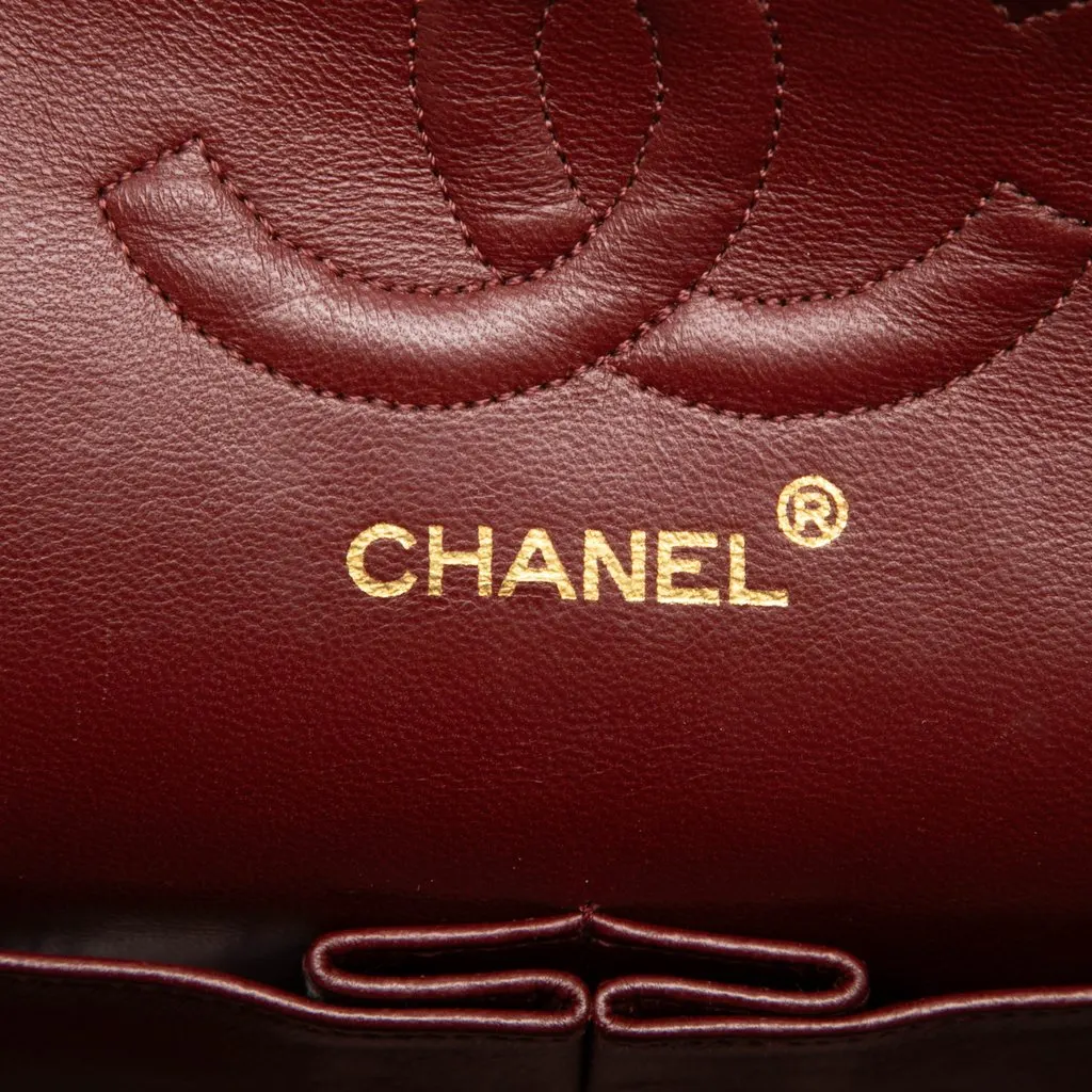 Chanel Medium Classic Lambskin Double Flap Black Leather Good - Box View