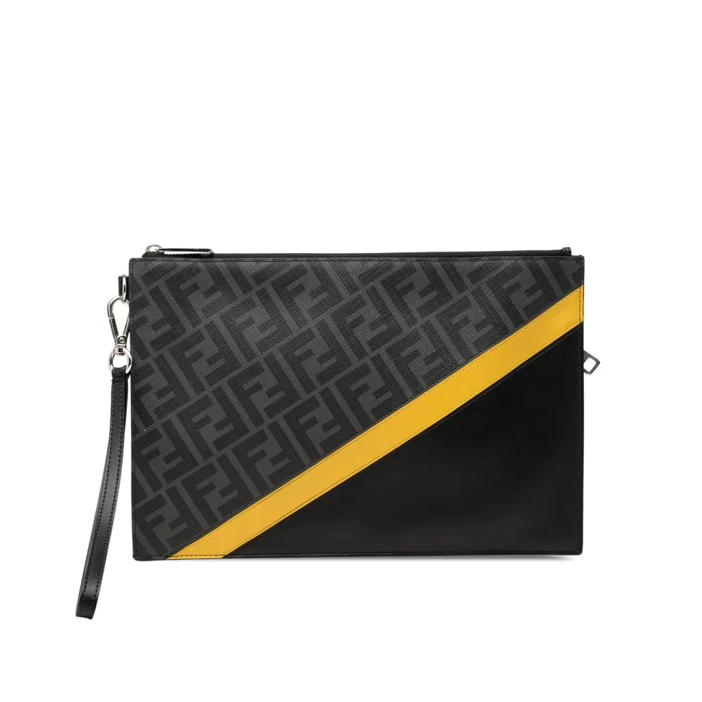 Fendi زوكا Coated قماش Diagonal كلتش