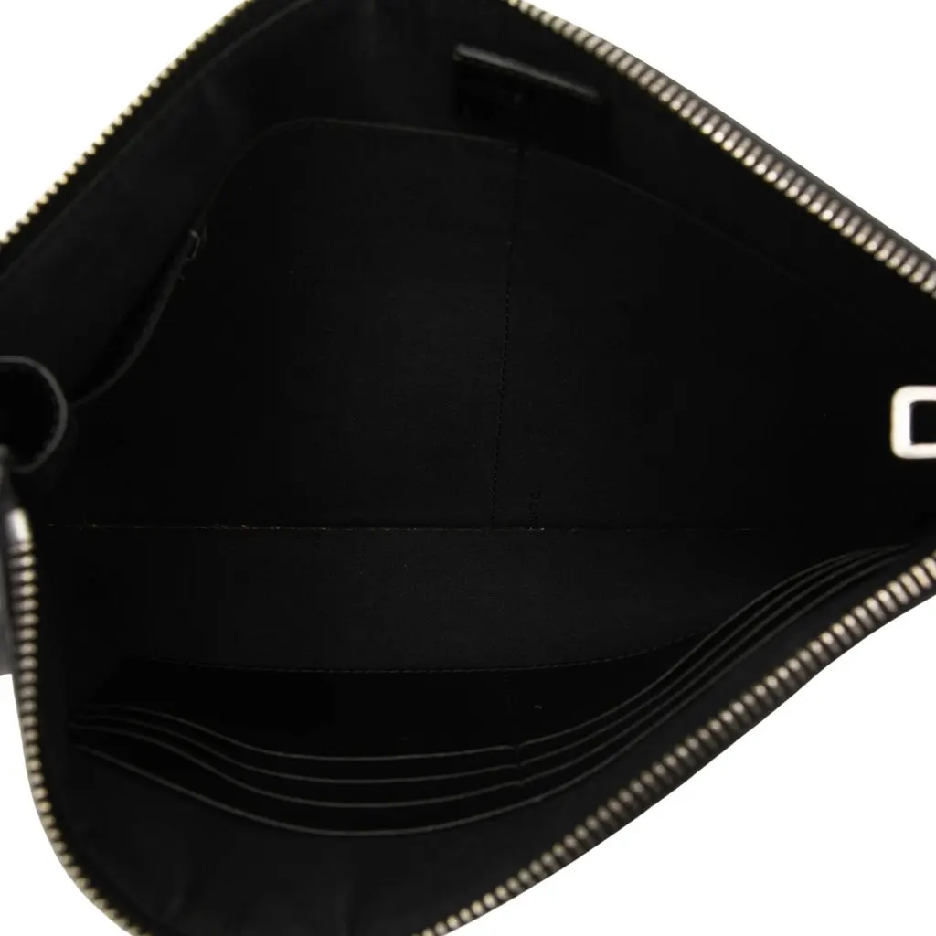 Fendi Zucca Coated Canvas Diagonal Clutch Black Canvas Very good - Model View