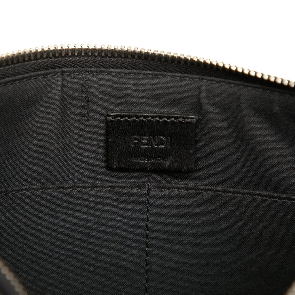 Fendi Zucca Coated Canvas Diagonal Clutch Black Canvas Very good - Box View