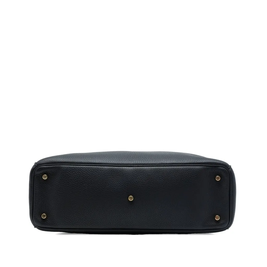 Dior Large Pebbled Calfskin Diorissimo Satchel Black Leather Very good - Inside View