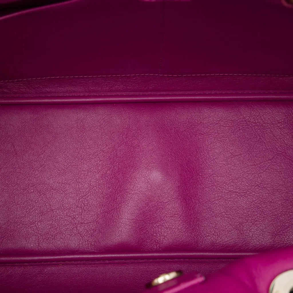 Dior Large Pebbled Calfskin Diorissimo Satchel Black Leather Very good - Model View