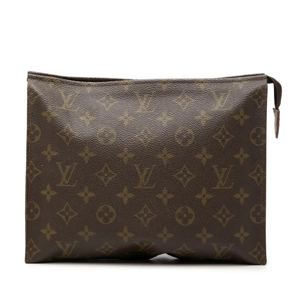 Louis Vuitton Monogram Toiletry Pouch 26 Brown Canvas Good - Front View