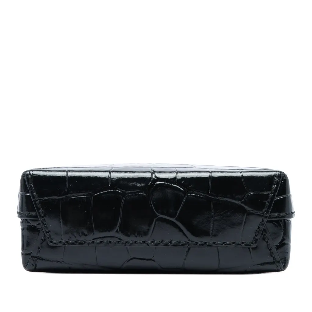 Balenciaga Mini Croc Embossed Leather Shopping Phone Holder Black Leather Very good - Inside View