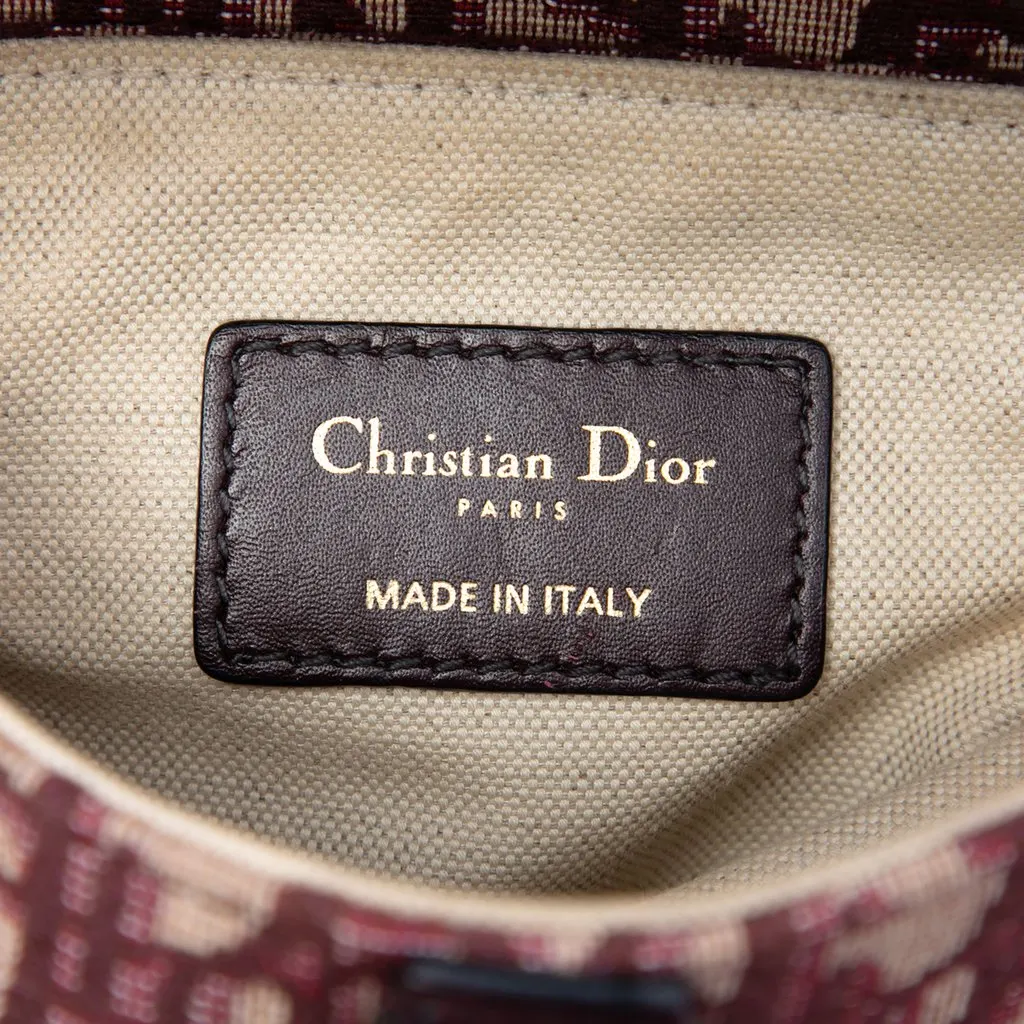 Dior Mini Oblique Canvas Saddle Bag Red Very good - Box View