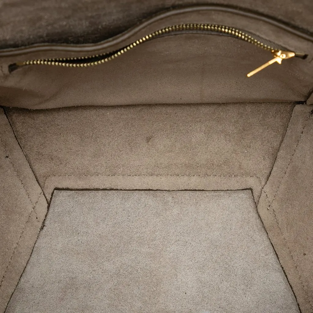 Celine Small Soft Grained Calfskin Seau Sangle Bucket Bag Brown Leather Very good - Model View