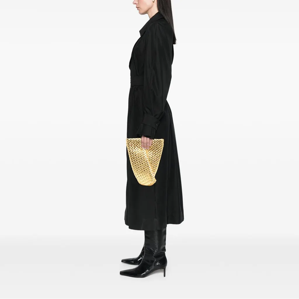Bottega Veneta Metallic Nappa Intrecciato Padded Crisscross Clutch Gold Leather Good - Box View
