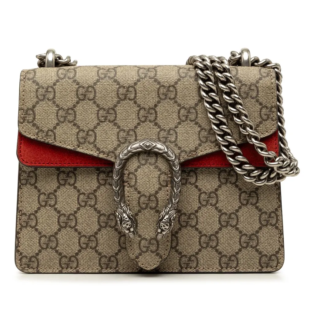 Gucci Small GG Supreme Dionysus Crossbody Beige Very good - Front View