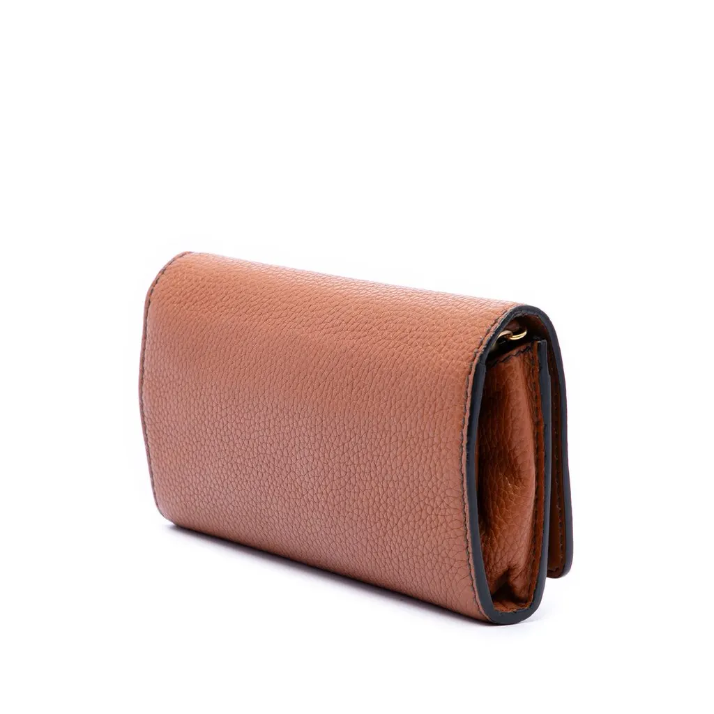 Dior Calfskin JAdior Wallet On Chain Brown Leather Very good - Back View
