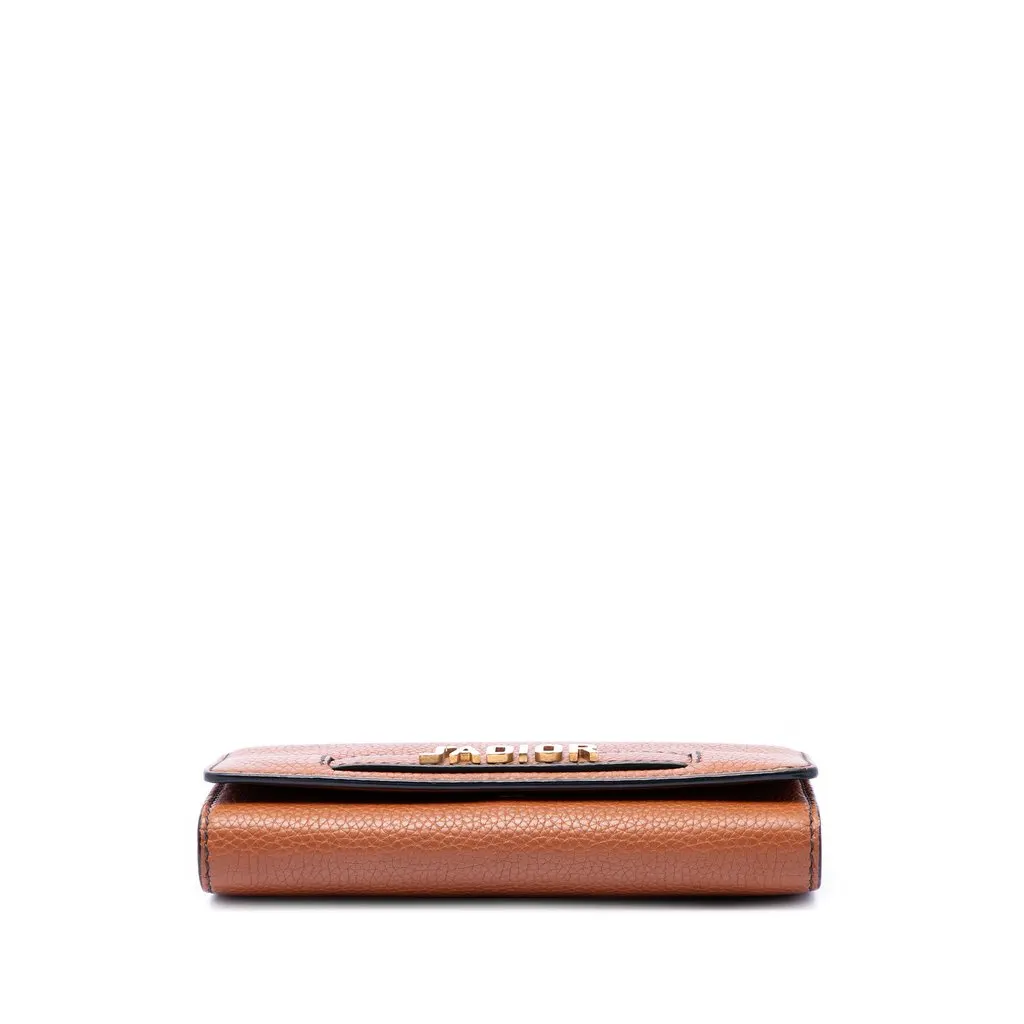 Dior Calfskin JAdior Wallet On Chain Brown Leather Very good - Inside View