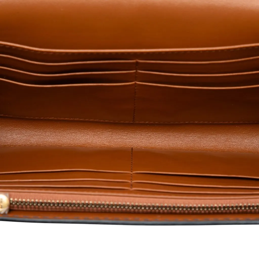 Dior Calfskin JAdior Wallet On Chain Brown Leather Very good - Model View