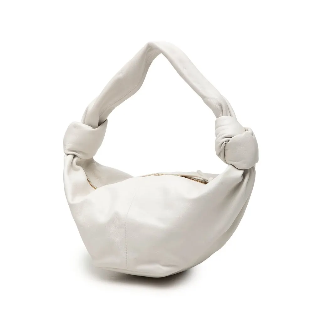 Bottega Veneta Mini Calfskin Double Knot Bag White Leather Very good - Back View