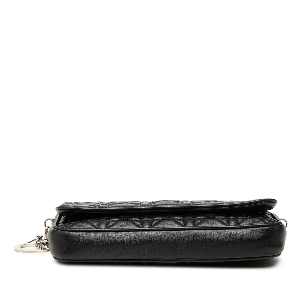 Dior Lambskin Cannage Lady Dior Chain Crossbody Black Leather Very good - Inside View