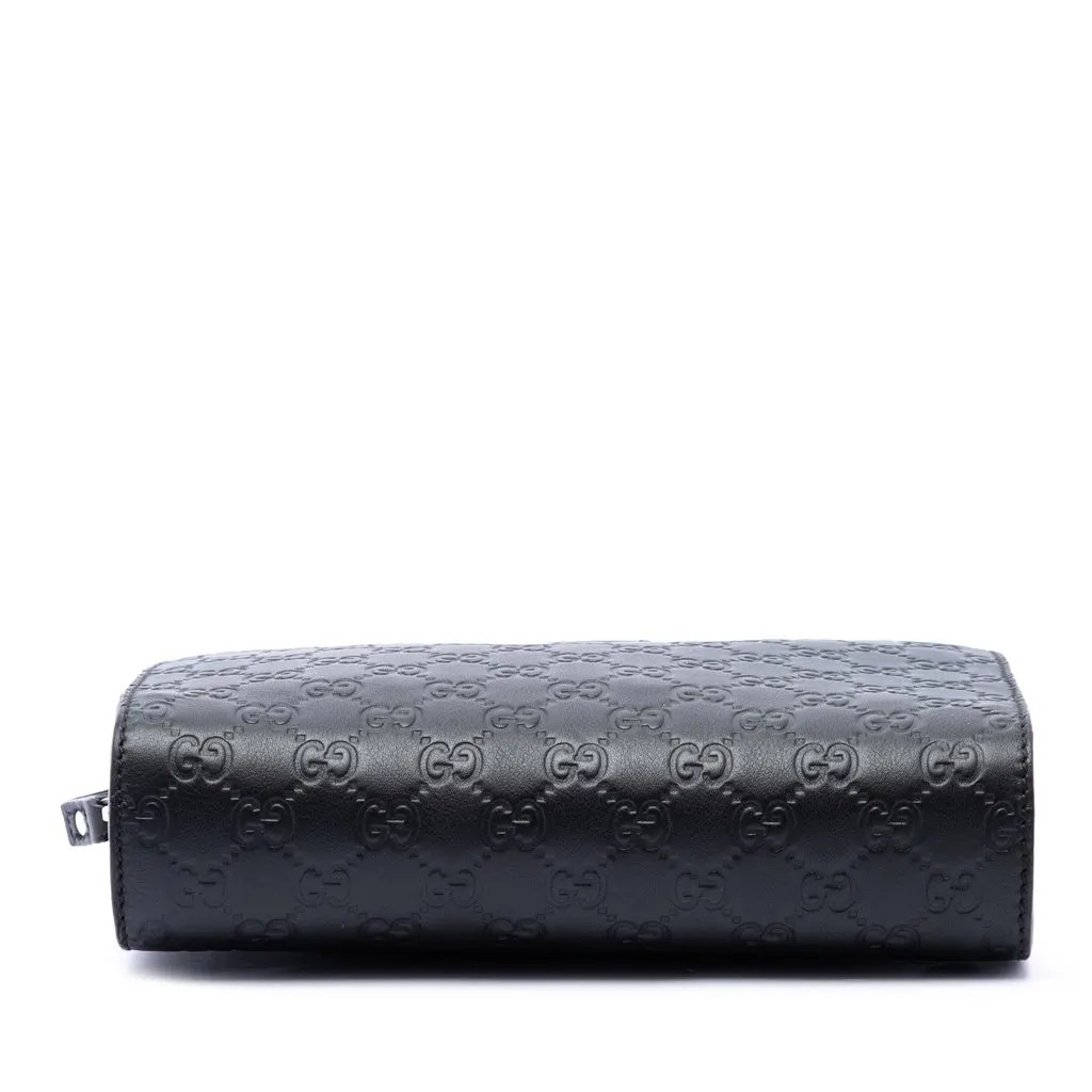 Gucci Guccissima Clutch Black Leather Very good - Inside View
