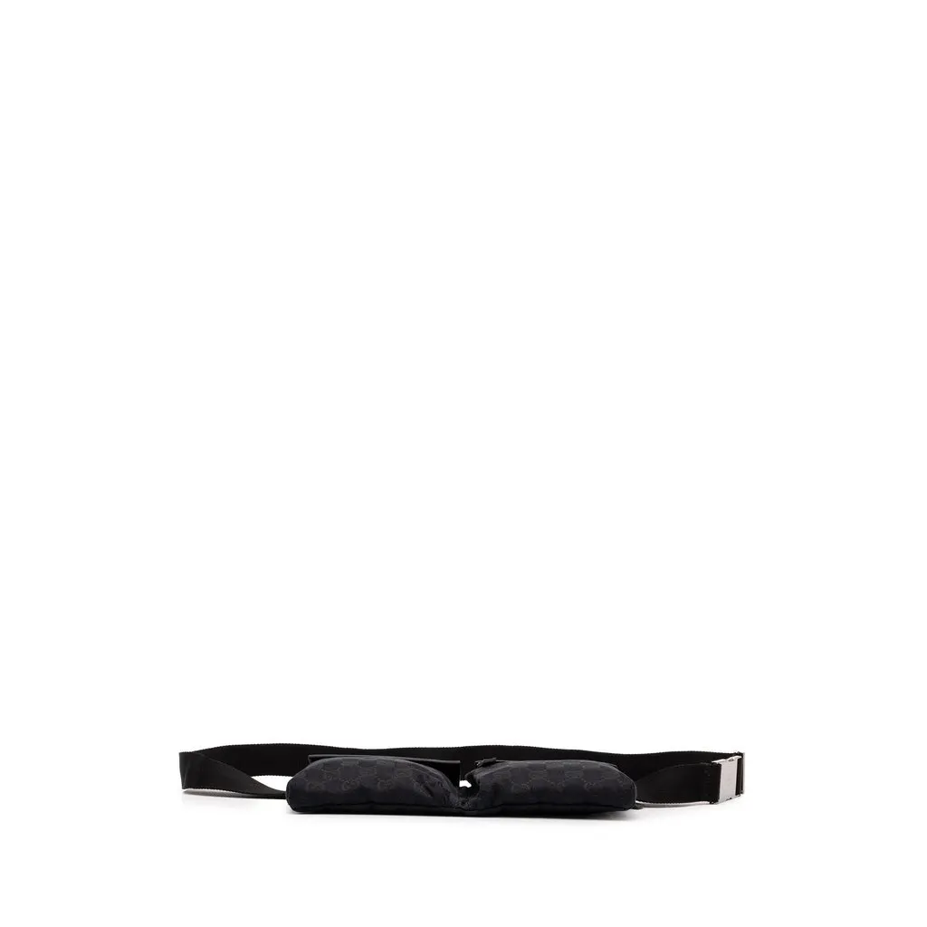 Gucci GG Canvas Double Pocket Belt Bag Black Canvas Very good - Inside View