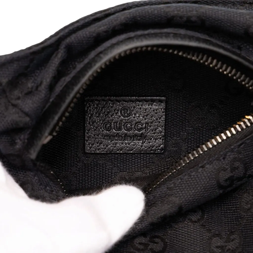 Gucci GG Canvas Double Pocket Belt Bag Black Canvas Very good - Box View