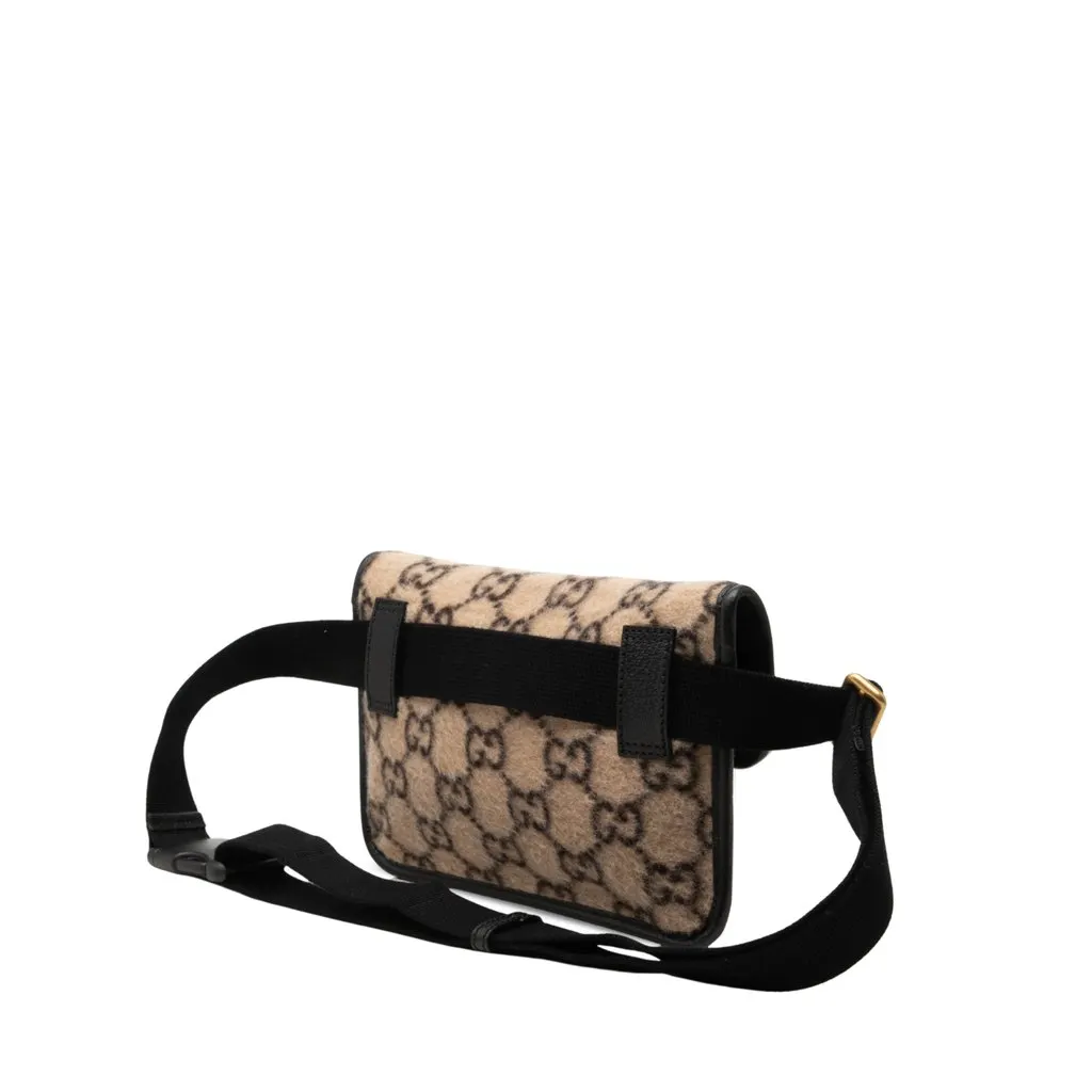 Gucci GG Wool Slim Belt Bag Beige Wool Very good - Back View