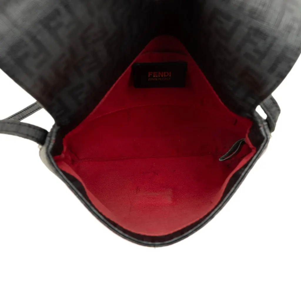 Fendi Zucchino Spalmati Crossbody Black Canvas Good - Model View
