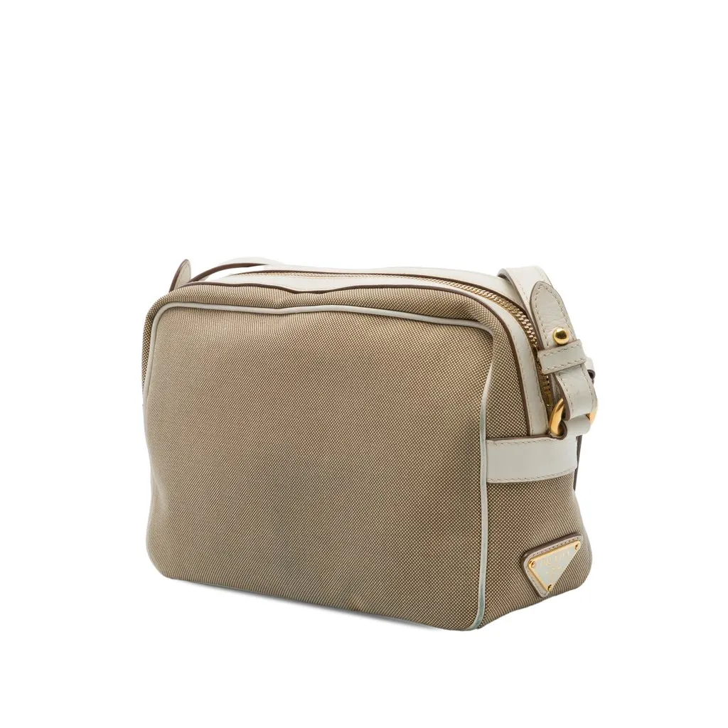 Prada Canvas Canapa Logo Camera Bag Beige Canvas Good - Back View