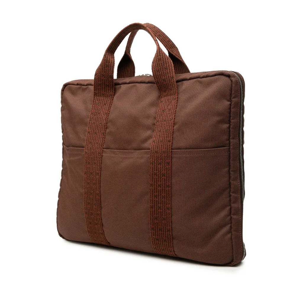 Hermès Canvas Herline Porte Documents Brown Very good - Back View