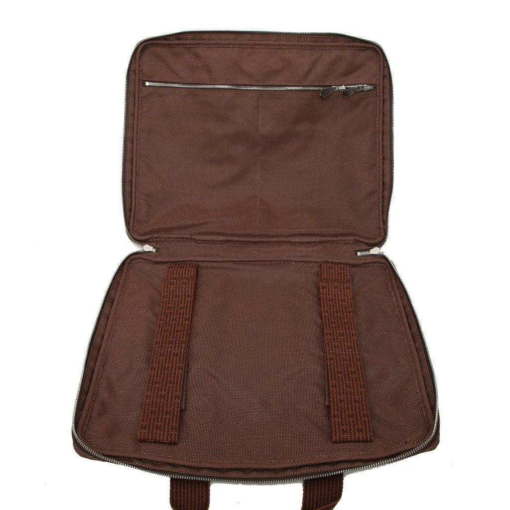 Hermès Canvas Herline Porte Documents Brown Very good - Model View