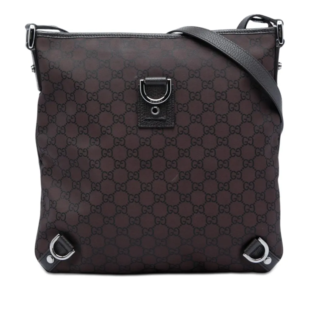 Gucci GG Nylon Abbey D Ring Crossbody Brown Very good - Front View