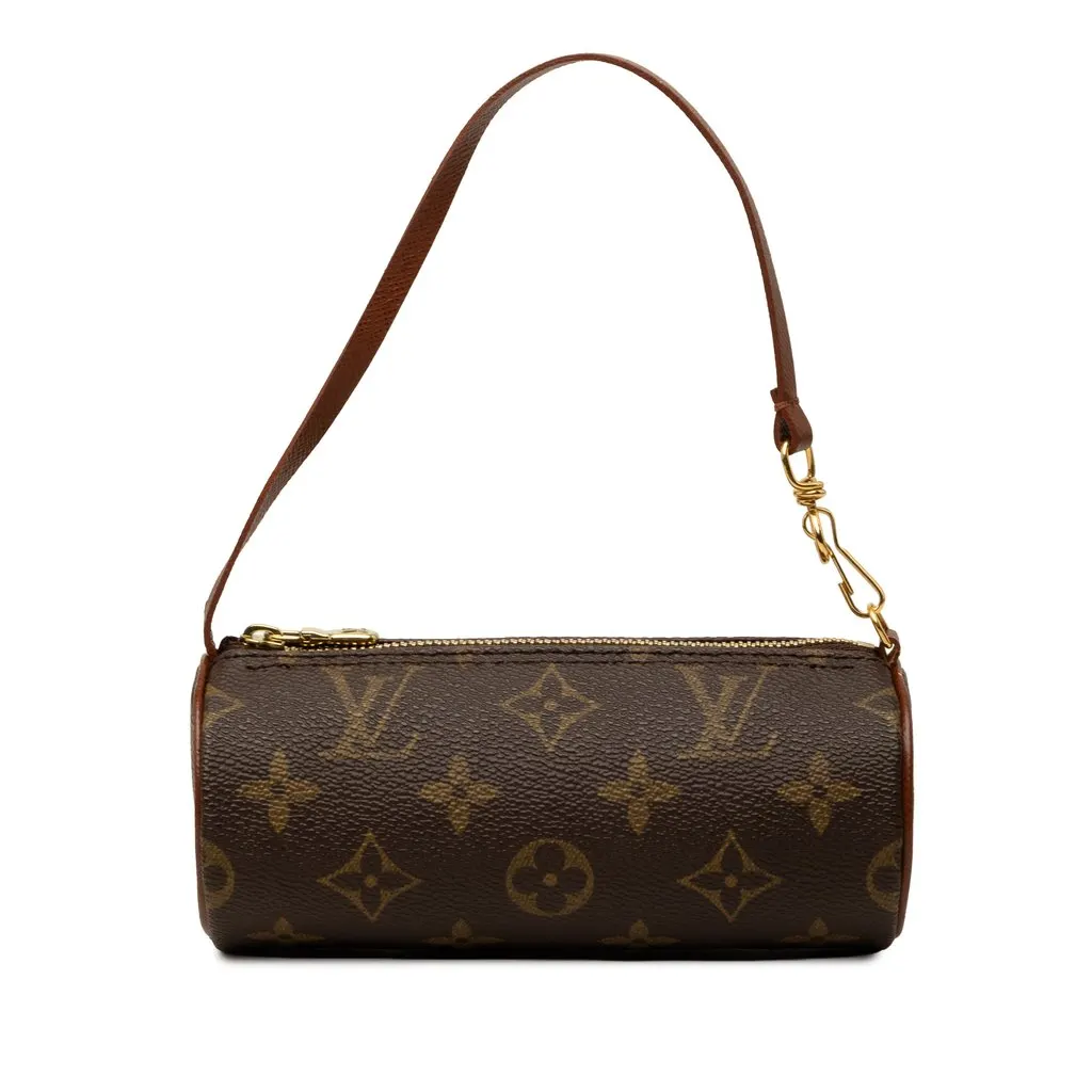 Louis Vuitton Monogram Papillon Pochette Brown Canvas Good - Front View