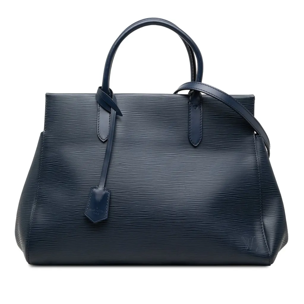 Louis Vuitton Epi Marly MM Blue Leather Very good - Front View