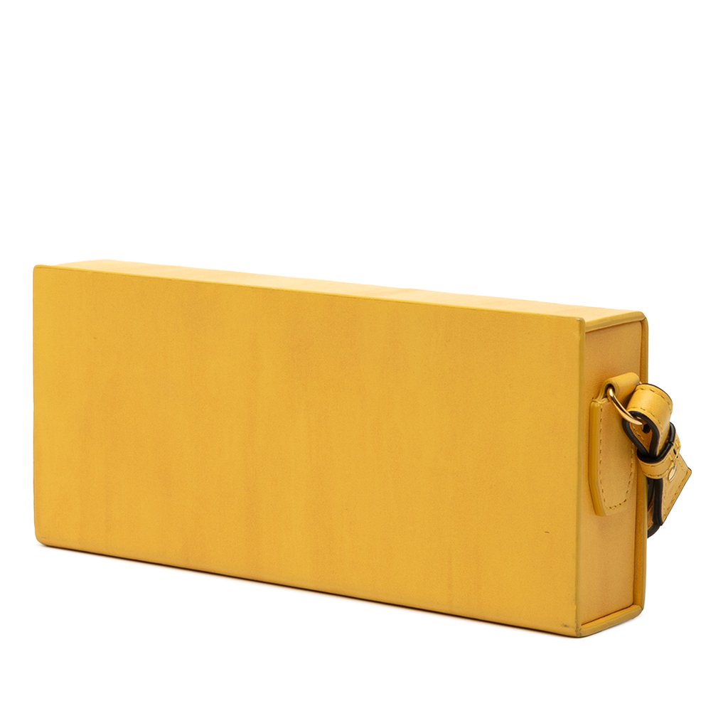 Fendi Leather Horizontal Box Crossbody Yellow Small Leather