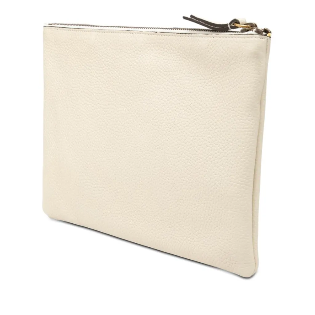 Gucci Calfskin Blind For Love Clutch White Leather Very good - Back View