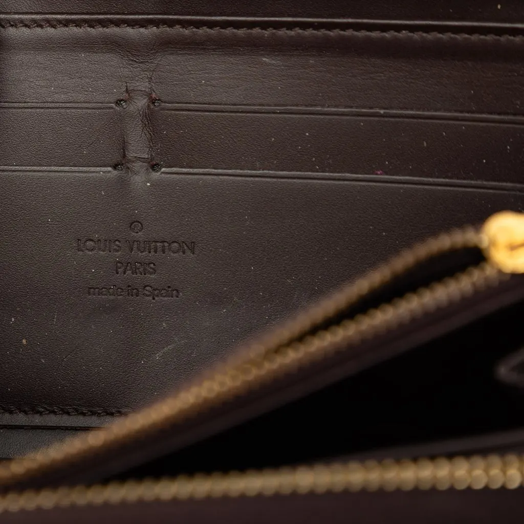 Louis Vuitton Monogram Vernis Zippy Long Wallet Purple Leather Very good - Box View