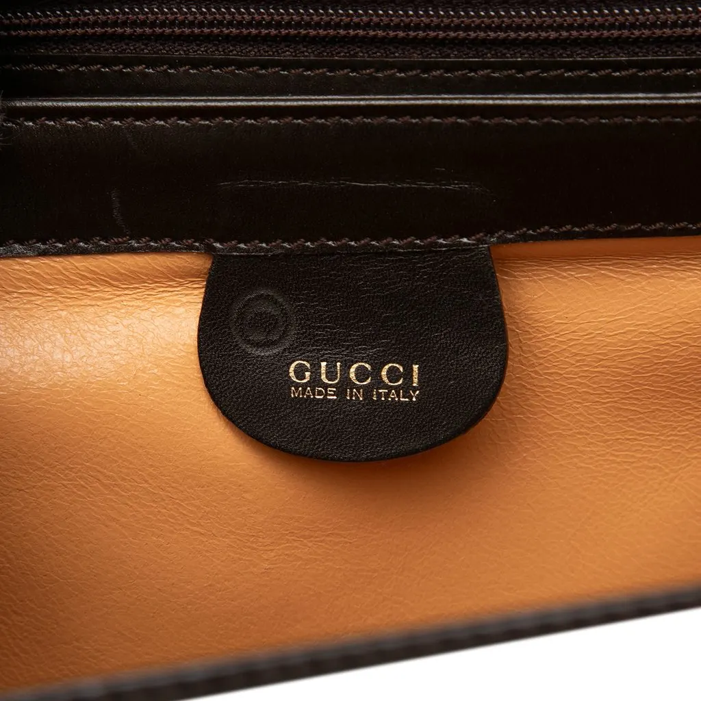 Gucci Calfskin Square G Handbag Brown Leather Good - Box View