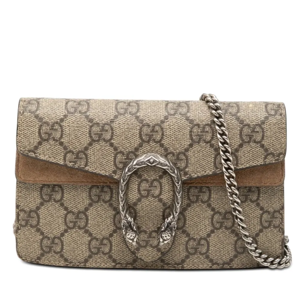 Gucci Mini GG Supreme Dionysus Crossbody Beige Canvas Good - Front View
