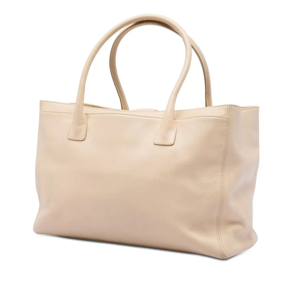 Chanel Medium Calfskin Executive Cerf Shopper Tote Brown Leather Very good - Back View