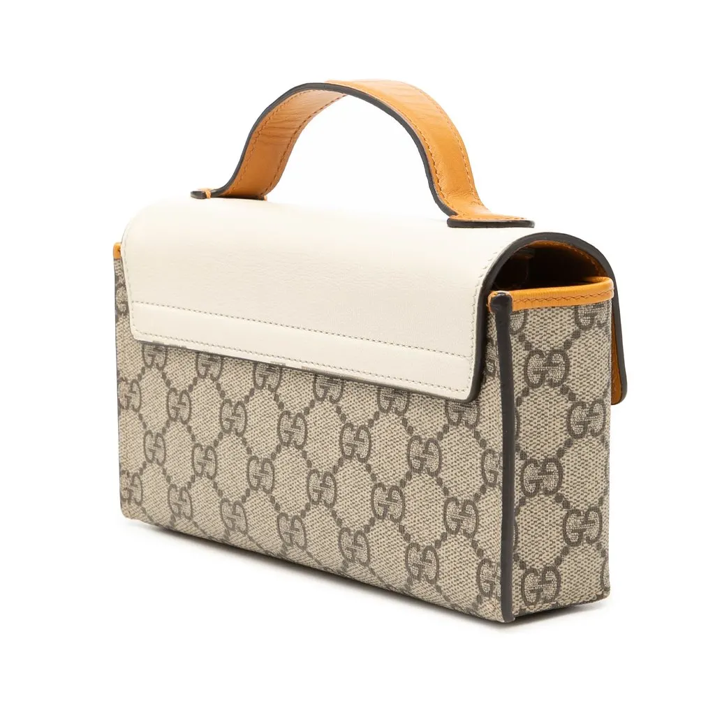 Gucci Mini GG Supreme Padlock Satchel Beige Very good - Back View