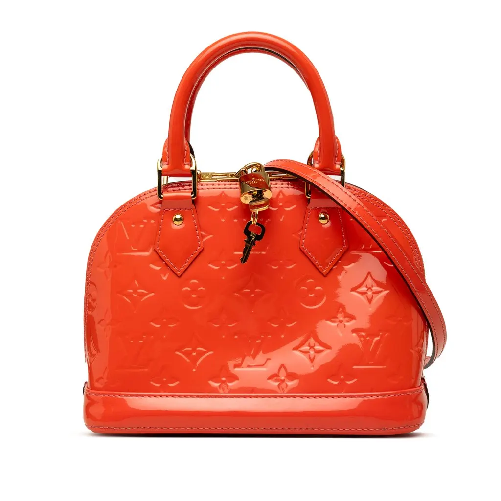 Louis Vuitton Monogram Vernis Alma BB Orange Leather Very good - Front View