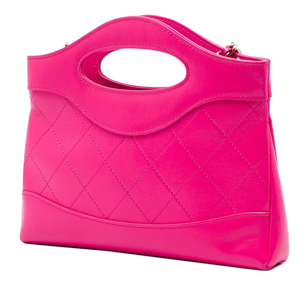 Chanel Nano Shiny Aged Calfskin 31 Shopping Bag Pink Leather Good - Back View