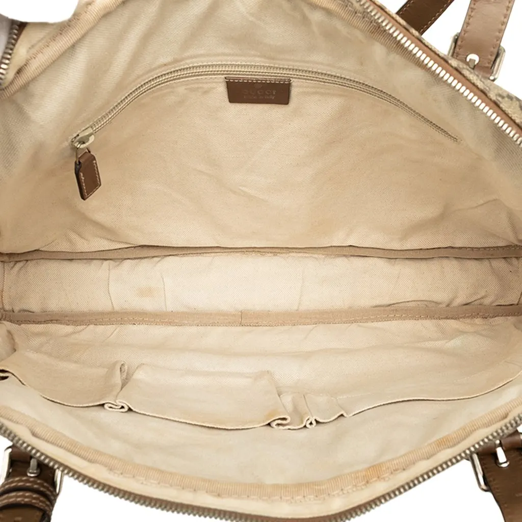 Gucci Diamante Coated Canvas Business Bag Beige Canvas Good - Model View